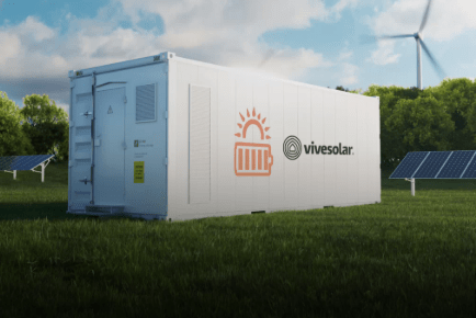 Contenedor con el logo de vive solar